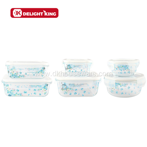 Borosilicate Glass Food Containers with Customized Decal